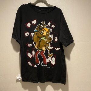 Black Graphic T-Shirt with Cartoon Print
